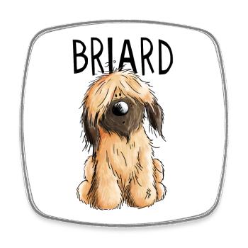 Süßer Fauve Briard - Comic - Geschenk - Hund - Viereckiger Kühlschrankmagnet - Weiß - Vorne