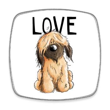 I Love my Briard - Hund - Briards - Geschenk - Viereckiger Kühlschrankmagnet - Weiß - Vorne