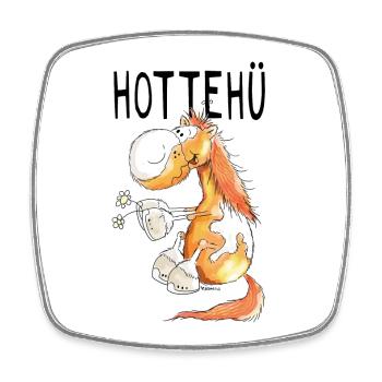 Hottehü Pferd - Pferde - Pony - Pferdchen - Comic - Viereckiger Kühlschrankmagnet - Weiß - Vorne