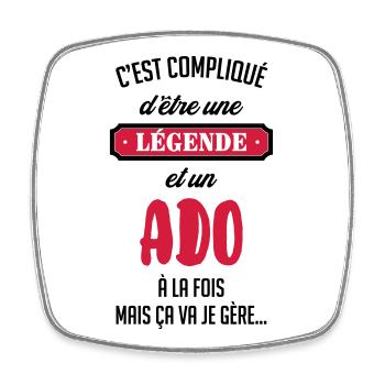 adolescent / enfant / ado / adolescente - Magnet carré - blanc - Devant
