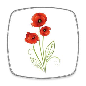 Summer Flower. Red Poppies Flower. - Square fridge magnet - white - Front