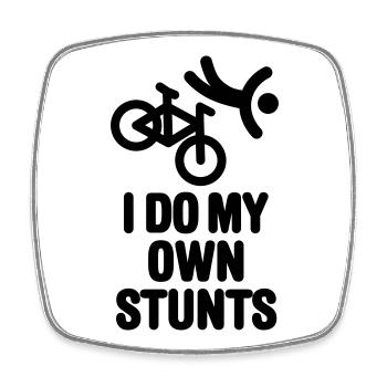 I do my own stunts mountain bike MTB ATB biking - Viereckiger Kühlschrankmagnet - Weiß - Vorne