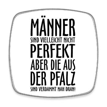 Männer aus der Pfalz (Schwarz) - Viereckiger Kühlschrankmagnet - Weiß - Vorne