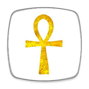 Symbols: Anch glowing (ancient Egypt) - Square fridge magnet - white - Front