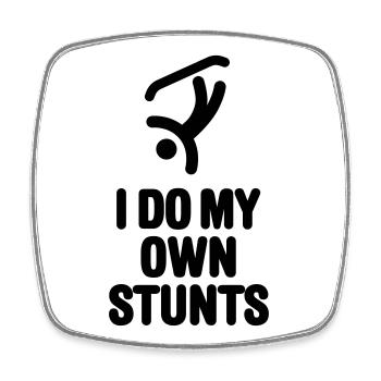 I do my own stunts lustige Snowboarden snowboard - Viereckiger Kühlschrankmagnet - Weiß - Vorne