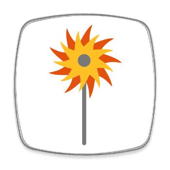 windmill - Square fridge magnet - white - Front