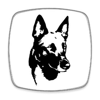 Malinois head - Square fridge magnet - white - Front