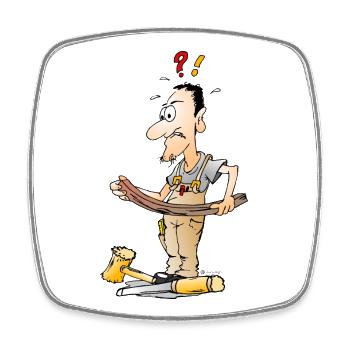 Carpenter cartoon - Square fridge magnet - white - Front