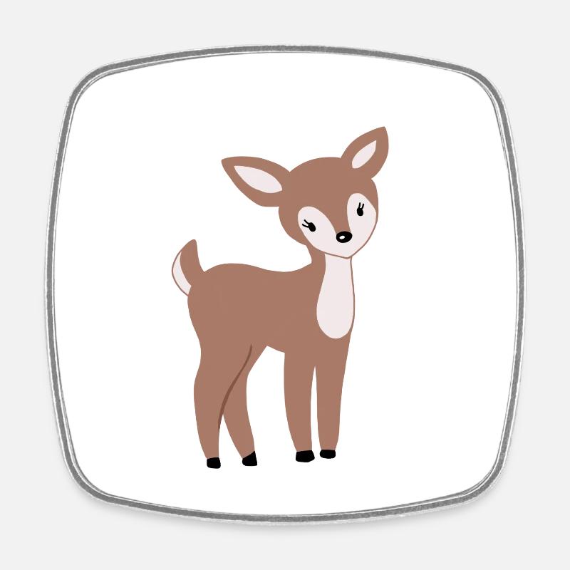 Doux faon Bambi - Magnet carré - blanc
