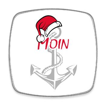xmas weihnachten moin see symbol anker anchor - Viereckiger Kühlschrankmagnet - Weiß - Vorne