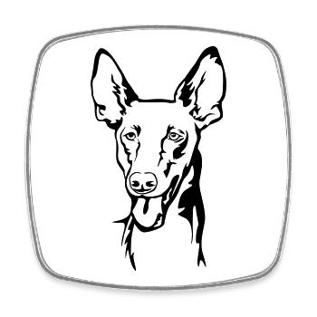 Pharaohund (Kelb-tal Fenek) Kopf - Viereckiger Kühlschrankmagnet - Weiß - Vorne