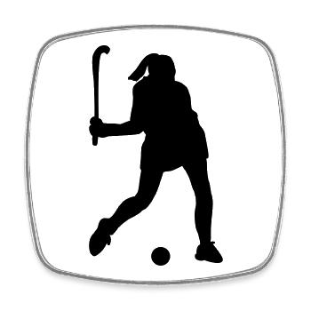Schattenbild des Eishockeyspielers - Viereckiger Kühlschrankmagnet - Weiß - Vorne