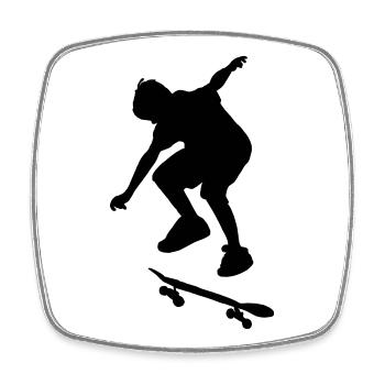 Skate board tricks - Square fridge magnet - white - Front