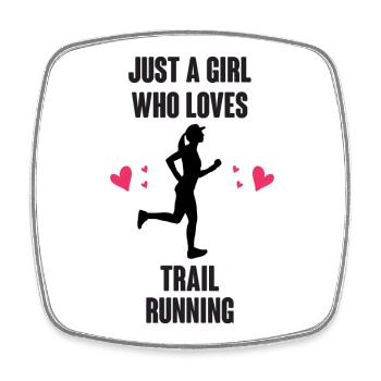 Juste une fille qui aime trail Running - Magnet carré - blanc - Devant