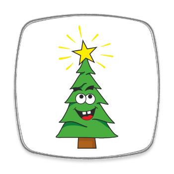 Sapin de Noël - Magnet carré - blanc - Devant