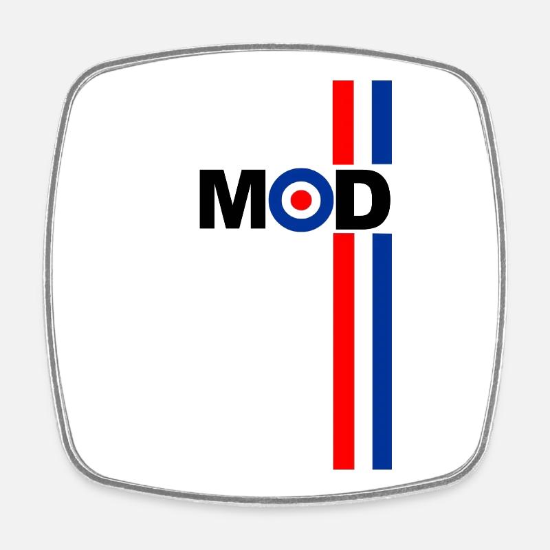 MOD TARGET RWB STRIPES DESIGN - Square fridge magnet - white