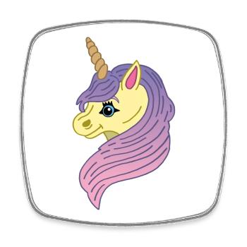 Licorne manga kawaii - Magnet carré - blanc - Devant