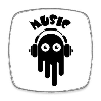 Musique fantôme bande dessinée graffiti casque de dessin animé - Magnet carré - blanc - Devant