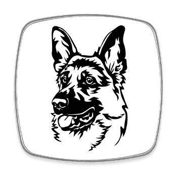 German Shepherd - Square fridge magnet - white - Front