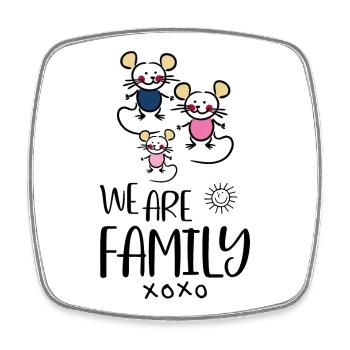 Famille - Magnet carré - blanc - Devant