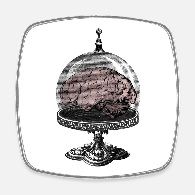 Monster Brain Horror Science-Fi Design - Magnet carré - blanc
