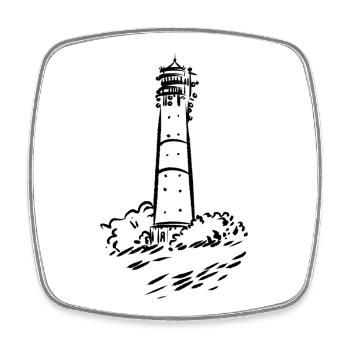 Leuchtturm Hörnum Sylt Art Design - Viereckiger Kühlschrankmagnet - Weiß - Vorne