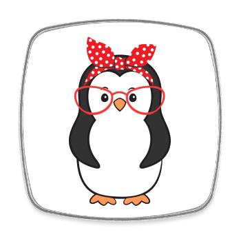 Pinguin Pinguine - Viereckiger Kühlschrankmagnet - Weiß - Vorne