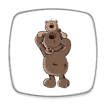 Ours Papa ou Ours Frère I Frères et sœurs I Papa - Magnet carré - blanc - Devant