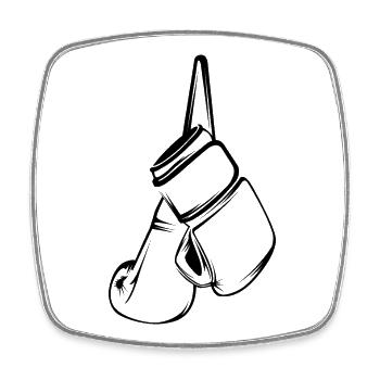 boxe boxeur boxe icône illustration graphique vectoriel - Magnet carré - blanc - Devant