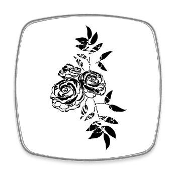 Rose Flowers Leaves - Square fridge magnet - white - Front
