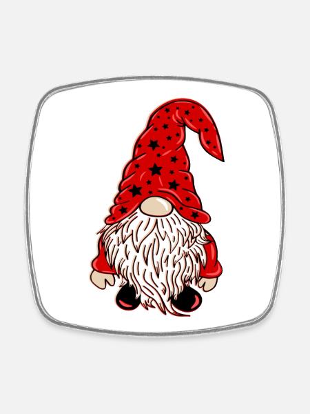 Weihnachts Wichtel Xmas Gnom - Viereckiger Kühlschrankmagnet - Weiß