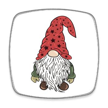 Vintage Gnom Weihnachts Wichtel - Viereckiger Kühlschrankmagnet - Weiß - Vorne
