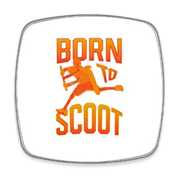 Born to Scoot - Viereckiger Kühlschrankmagnet - Weiß - Vorne