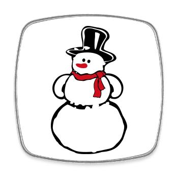 Bonhomme de neige - Magnet carré - blanc - Devant