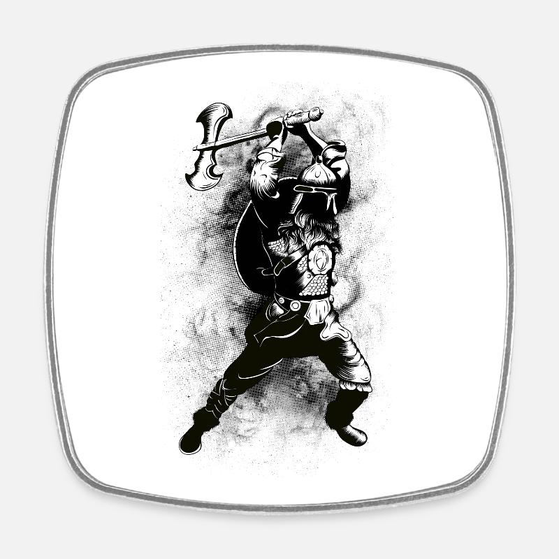 Viking Warrior - Square fridge magnet - white