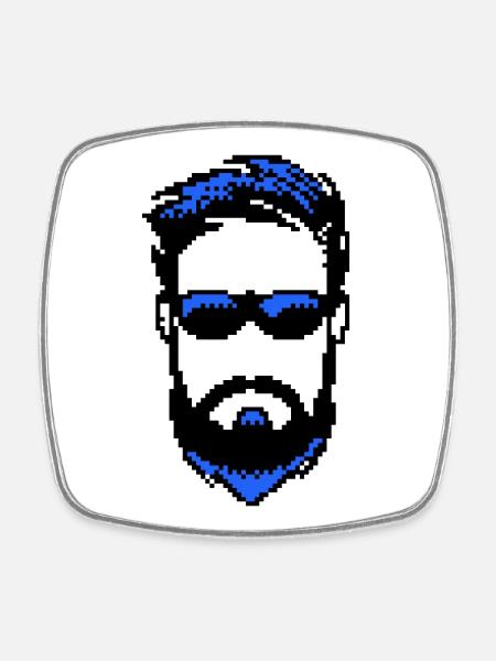 Beard Wearer Masculinity Beard Goat's Beard - Square fridge magnet - white