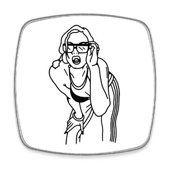 GIRL - Square fridge magnet - white - Front