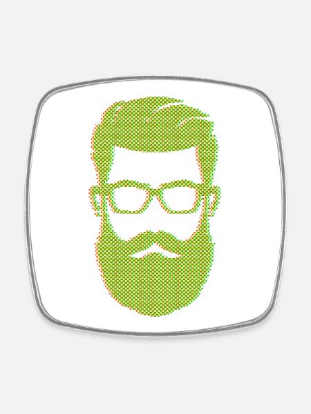 Bärtig Männlichkeit Bart Bartfrisur Haare - Viereckiger Kühlschrankmagnet - Weiß