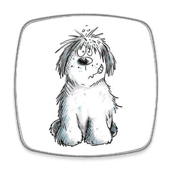 Sweet Bobtail I Bobtails I Old English Sheepdog - Square fridge magnet - white - Front