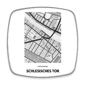 Schlesisches Tor Kreuzberg 36 Berlin - Viereckiger Kühlschrankmagnet - Weiß - Vorne