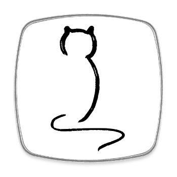 Katze - Viereckiger Kühlschrankmagnet - Weiß - Vorne