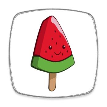 Wassermelonen Eiskunst am Stiel - Viereckiger Kühlschrankmagnet - Weiß - Vorne
