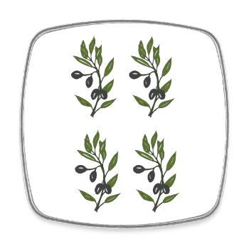 olives 4-fold - Square fridge magnet - white - Front