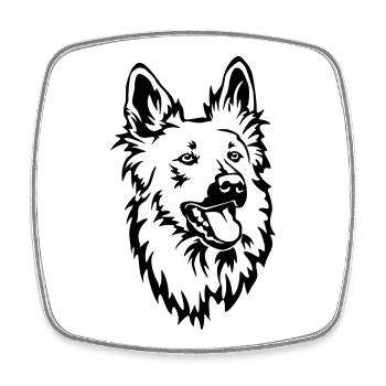 Harzer Fuchs Kopf - Viereckiger Kühlschrankmagnet - Weiß - Vorne