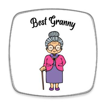 Beste Omi Spruch Sehschwäche Großmutter Brille Oma - Viereckiger Kühlschrankmagnet - Weiß - Vorne