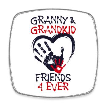 Grandchild Grandmother Grandma Statement Senior - Square fridge magnet - white - Front