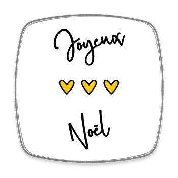JOYEUX NOËL. NOËL. MERRY CHRISTMAS. NOUVEL AN - Magnet carré - blanc - Devant