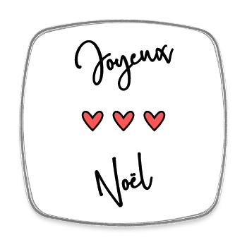 JOYEUX NOËL. NOËL. JOYEUX NOËL. MERRY CHRISTMAS - Magnet carré - blanc - Devant