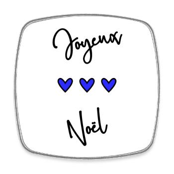 JOYEUX NOËL. NOËL. MERRY CHRISTMAS. NOUVEL AN - Magnet carré - blanc - Devant