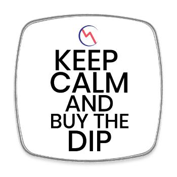 Buy the dip bitcoin crypto - Square fridge magnet - white - Front